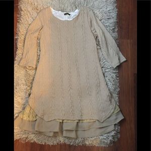 Reborn Lined Sweater Dress/tunic. XL  camel